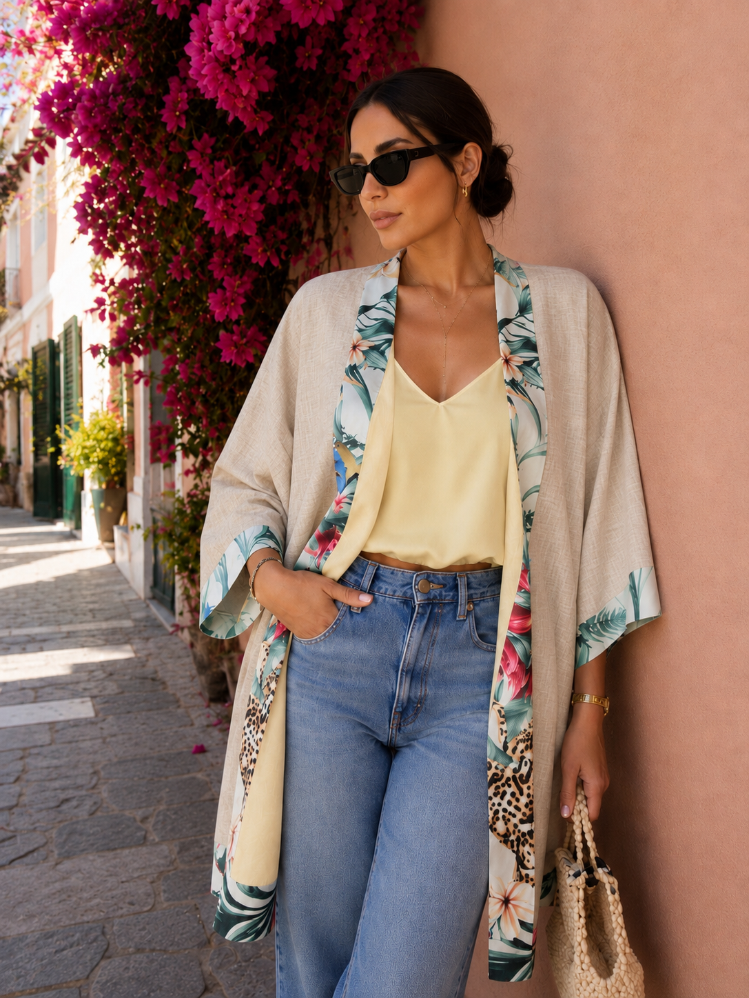 Reversible Linen Kimono