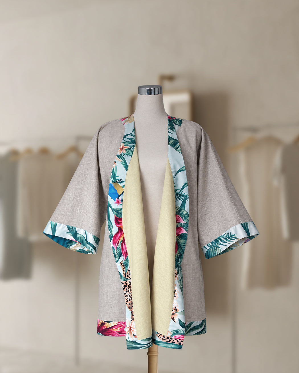 Reversible Linen Kimono