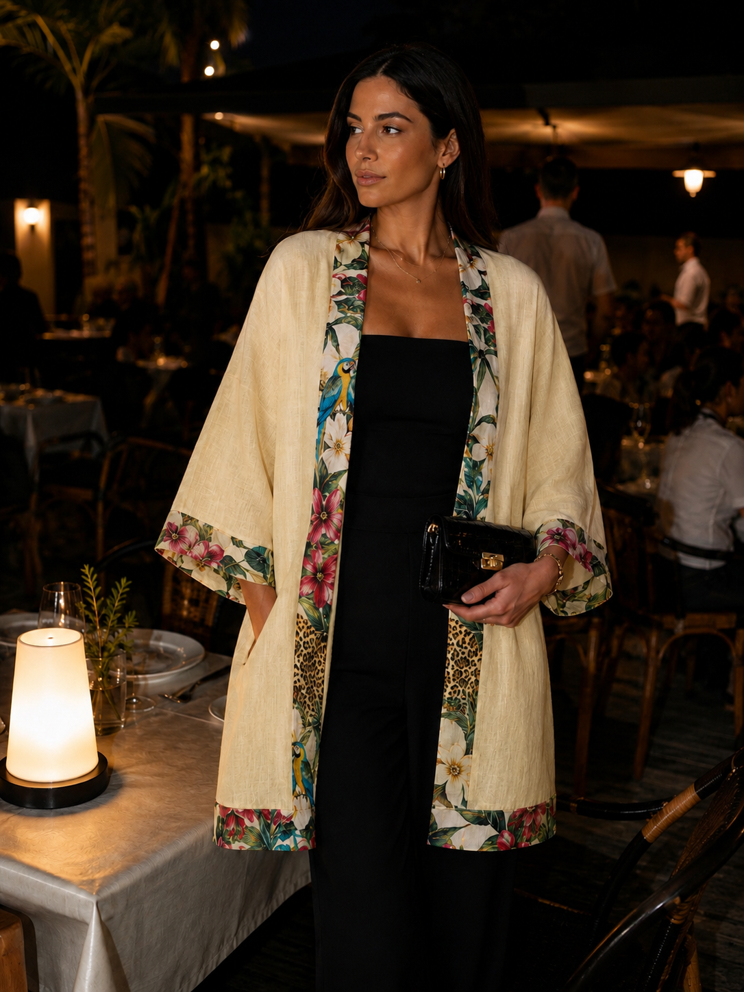 Reversible Linen Kimono