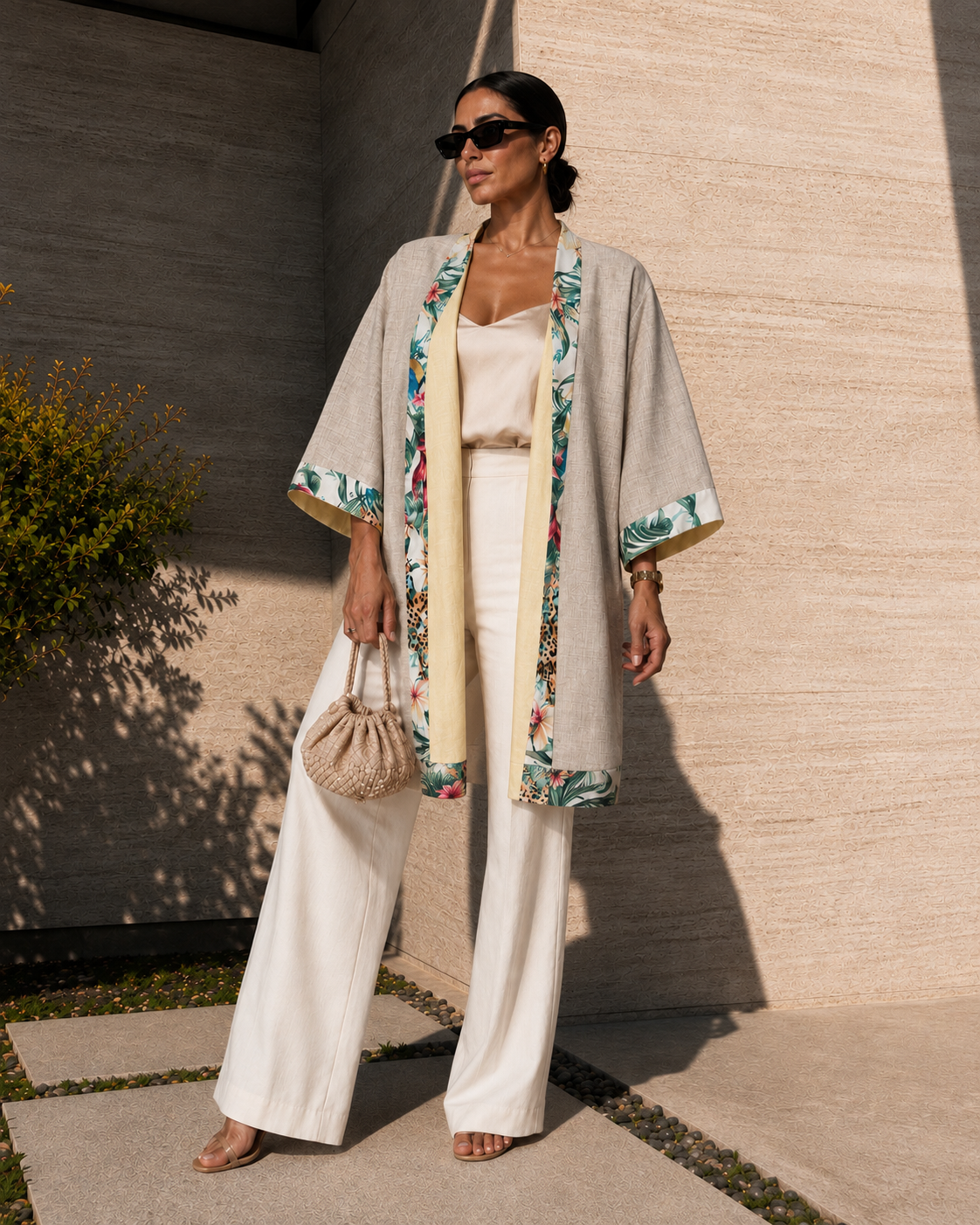 Reversible Linen Kimono